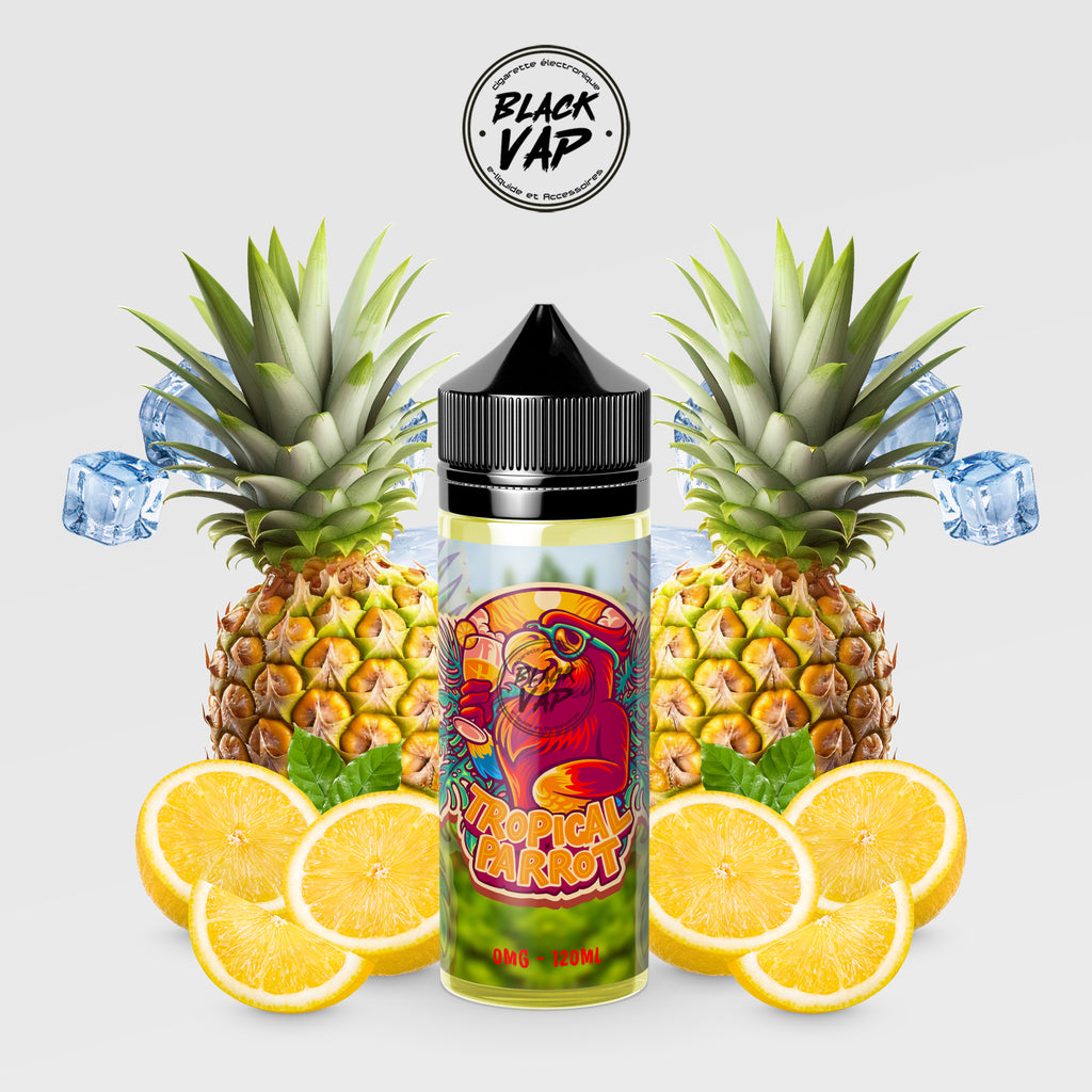 E-LIQUIDE TROPICAL PARROT PINEAPPLE & LEMON 120ML - BLACK VAP