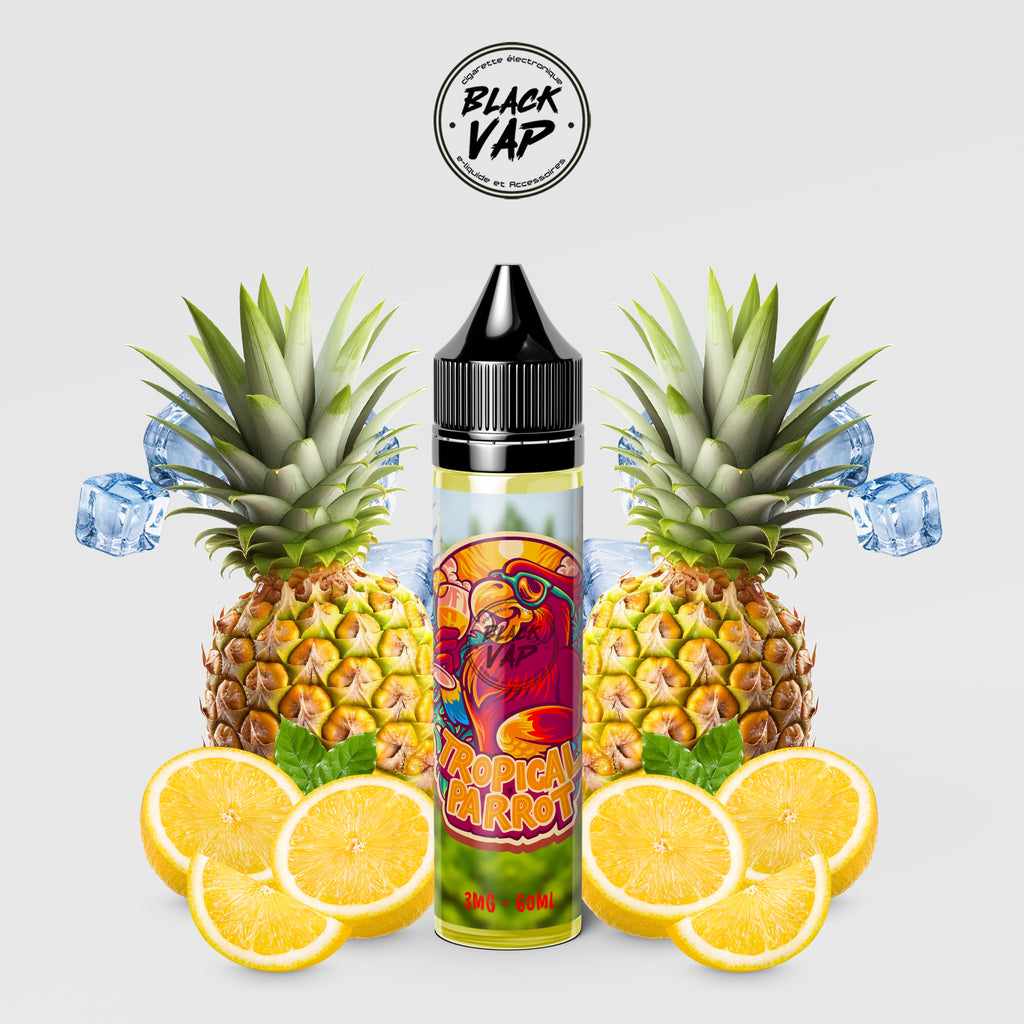 E-LIQUIDE TROPICAL PARROT PINEAPPLE & LEMON 60ML - BLACK VAP