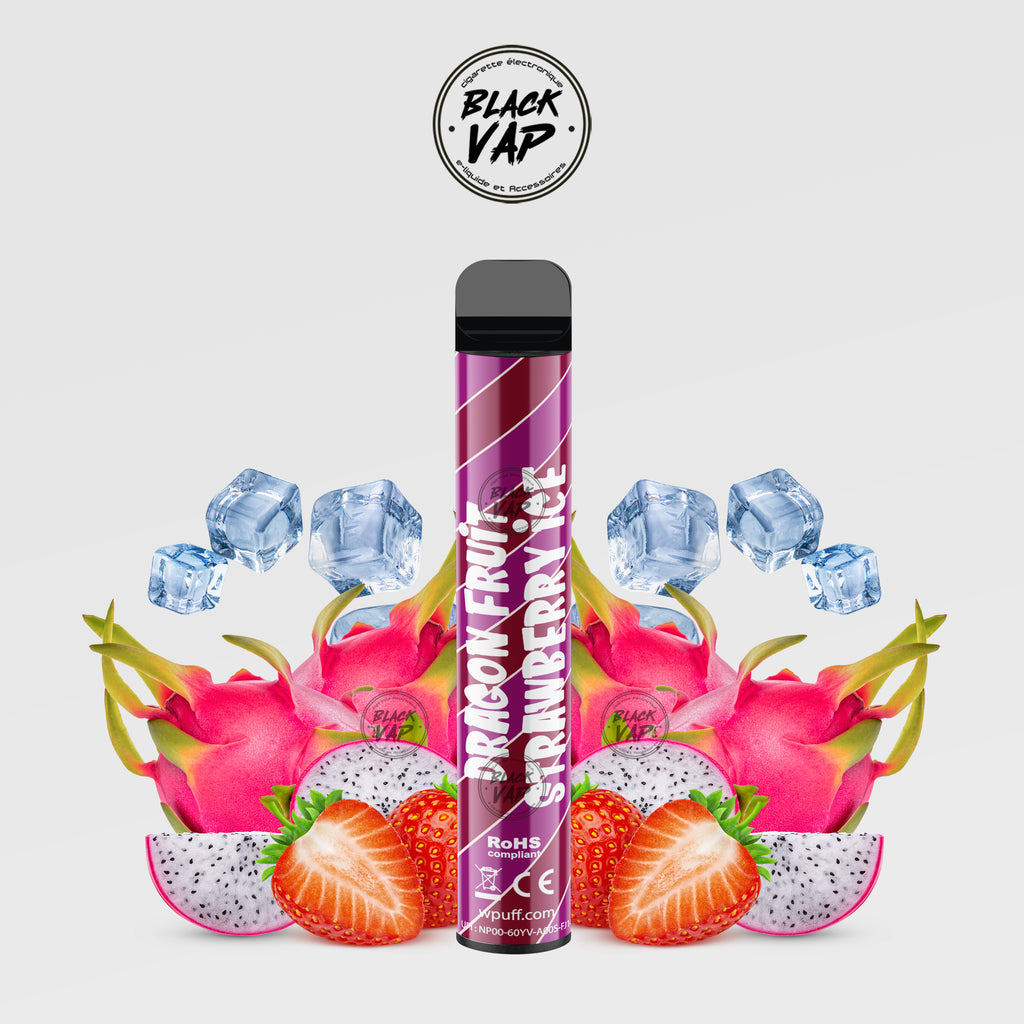 WPUFF DRAGON FRUIT STRAWBERRY ICE 2000 PUFFS - LIQUIDEO - BLACK VAP